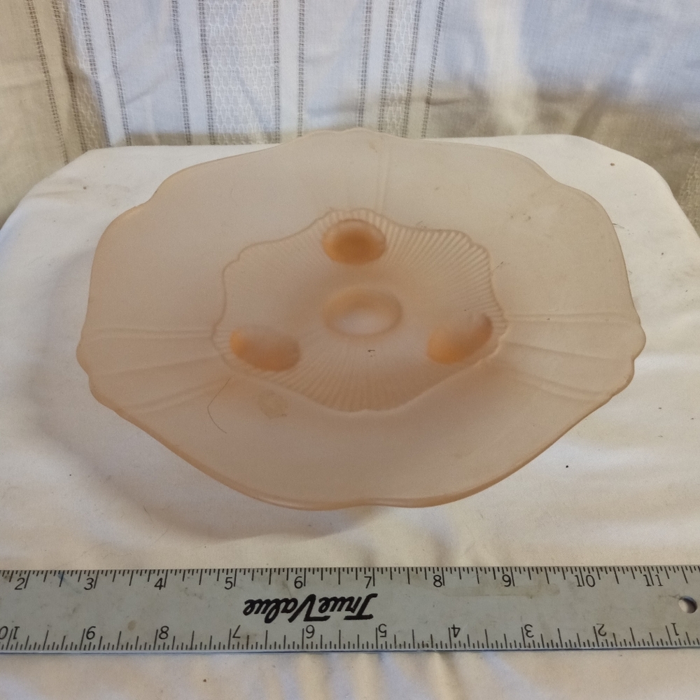 Vintage Lancaster Frosted Pink Cake Plate 1930s